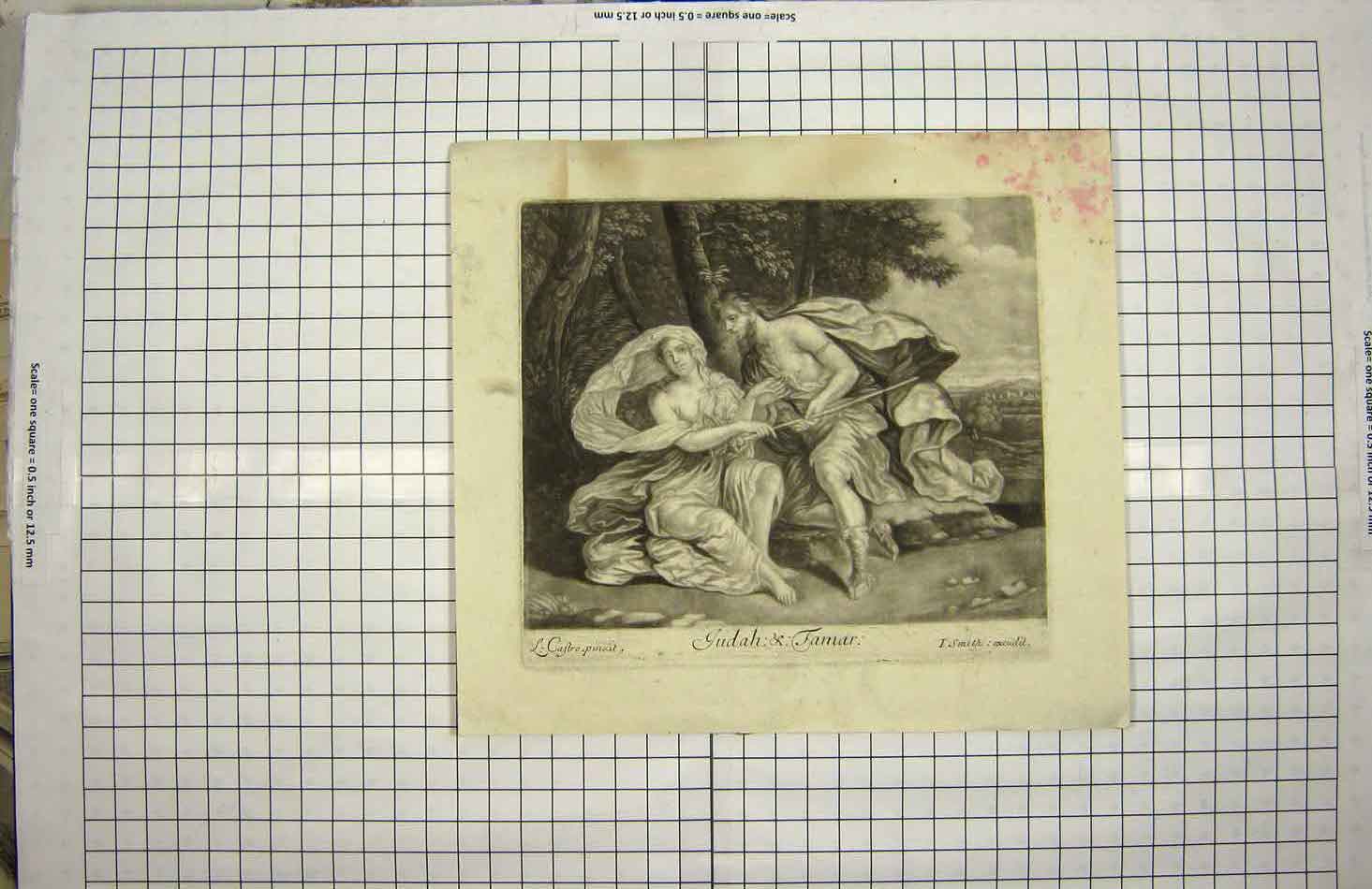 Original Old Antique Print C1790-C1900 Judah Tamar Smith Castro 18th Century