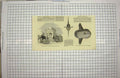 Old Antique Print 1849 Cenotaph Dostal Sourabaya Java Sun-Fish Connemara 19th