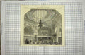 Original Old Antique Print 1854 Chapel Royal Windsor Castle London England 19th