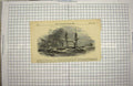 Original Old Antique Print 1850 Brazilian Slaver Ship H.M.S. Phoenix Africa