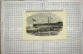 Original Old Antique Print Launch Floating Battery Thunderbolt Millwall Ship
