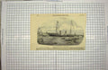 Original Old Antique Print 1854 Launch Australian Steam Ship Pacific Millwall