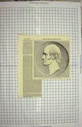Original Old Antique Print 1849 Medallion Portrait Robert Vernon Rehnes 19th