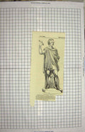 Original Old Antique Print 1849 Marble Statue Macbeath Lough 19th