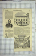 Original Old Antique Print 1849 Edinburgh Corn Exchange Baron General Haynau
