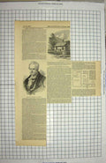 Original Old Antique Print 1849 Baron Alexander Humbt Cottage Scotland 19th