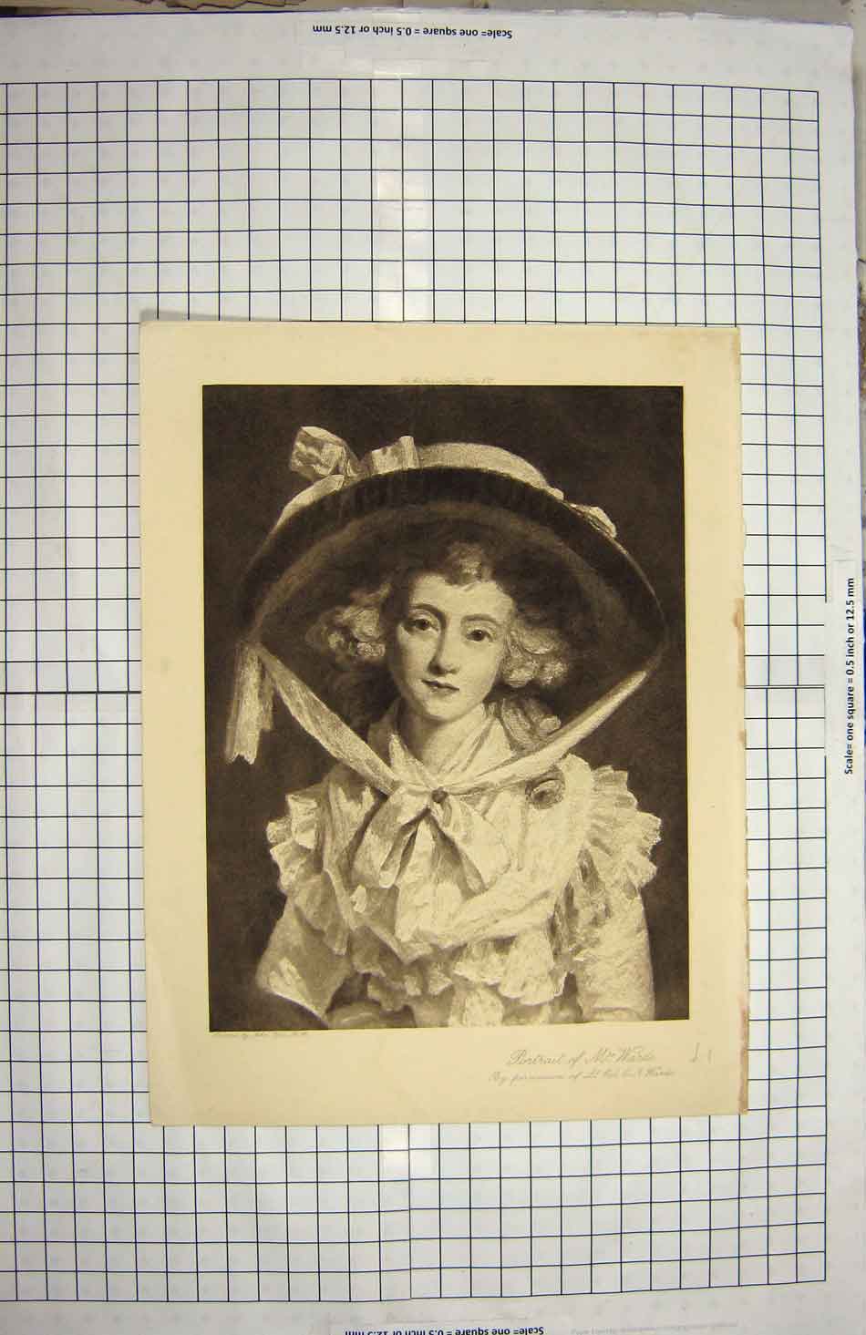 Original Old Antique Print Portrait Mrs Warde Lady Woman John Opie