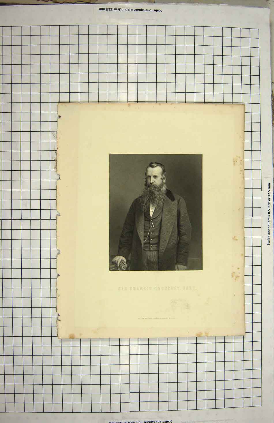 Original Old Antique Print Portrait Sir Francis Crossley Bart