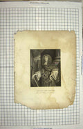 Original Old Antique Print Portrait William Lord Croftes Earl Spencer