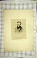 Original Old Antique Print 1857 Portrait Praed Engraving 19th Century