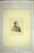 Original Old Antique Print Drawing Man Sketch 1836 19th Century