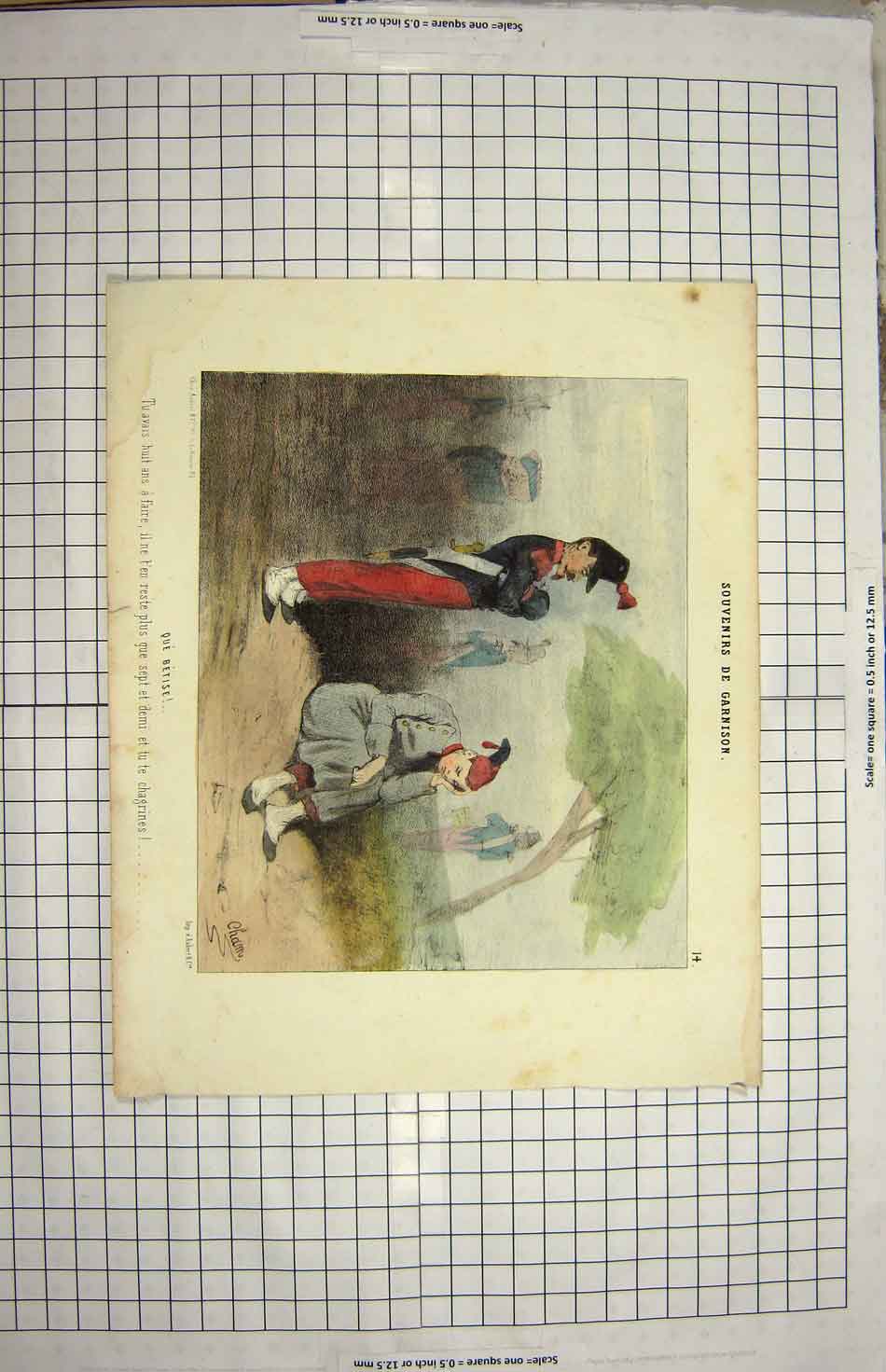 Original Old Antique Print Colour Siers War Uniforms 1850 19th