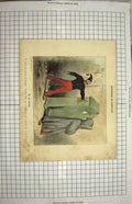 Original Old Antique Print Colour War Sier Guard Weapon
