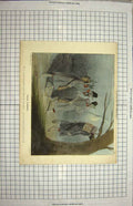 Original Old Antique Print Colour War Siers Uniforms Man Hanging