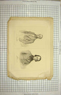 Original Old Antique Print Engraving Portrait Men Bridgeford Clint