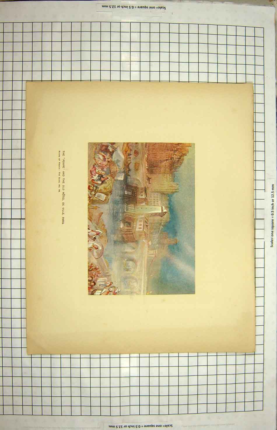 Original Old Antique Print Colour View Pompe Hotel De Ville Paris France