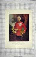 Original Old Antique Print Major-General Bindon Blood Commanding Meerut Bengal