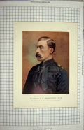 Original Old Antique Print Major-General Brocklehurst Natal Field Force Brigade