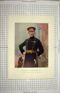 Original Old Antique Print Major-General Fitzroy Hart Commanding Fifth Brigade
