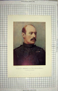 Original Old Antique Print Colonel Kekewich North Lancashire Regiment Kimberley