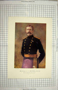 Original Old Antique Print Major-General Pretyman Military Bleomfontein