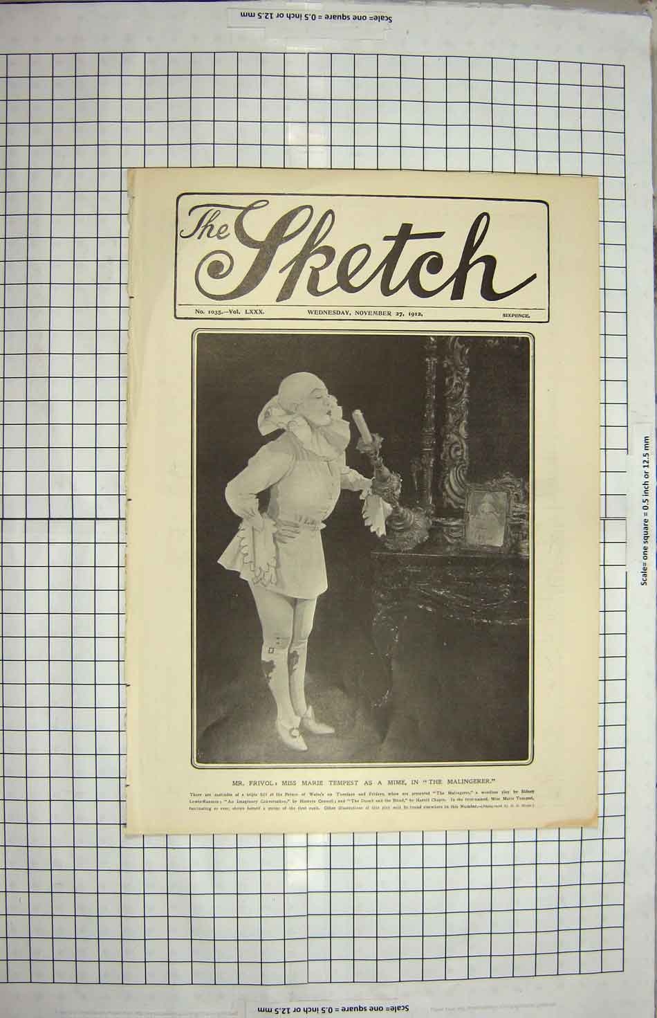 Original Old Antique Print 1912 Mr Frivol Marie Tempest Malingerer Theatre 20th