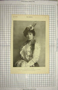 Original Old Antique Print 1900 Miss Gertrude Kingston Theatre Actress 20th