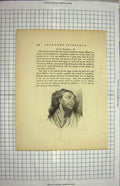 Original Old Antique Print Portrait Man Raphael Guido