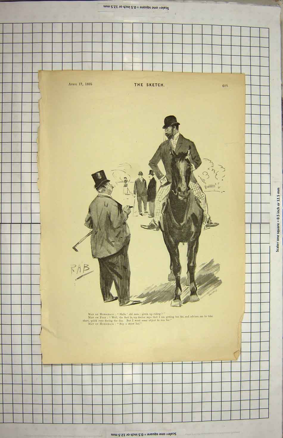 Original Old Antique Print 1895 Man Horseback Little Brown Bear Wild Animal