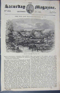 Original Old Antique Print 1838 View Llandogo River Wye Boats Monmouthshire