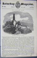 Original Old Antique Print 1838 Castle Minerve Languedoc Albigenses Victorian