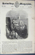 Original Old Antique Print 1838 View Castle Crussol South France Albigenses