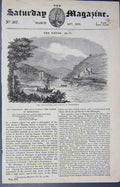 Original Old Antique Print 1838 Mice-Tower Castle Ehrenfels River Boats 19th
