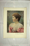 Original Old Antique Print Portrait Royal Highness Duchess Connaught Colour