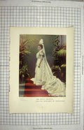 Original Old Antique Print Portrait Princess Margaret Connaught Colour