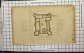 Original Old Antique Print Goodrich Castle Plans Design Layout