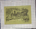 Original Old Antique Print Horse Cart Bridge Forest C. Bradley