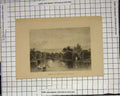 Original Old Antique Print View In Hague Wood River Swans Boat