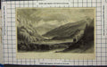 Original Old Antique Print St Bran Chier Mountains Forest