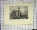 Original Old Antique Print Town Hall Audenarde Belgian