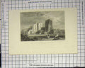 Original Old Antique Print Ruins Castle Brederode Huts Villagers