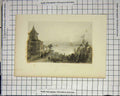 Original Old Antique Print View From Nymwegen Netherland Dutch