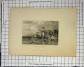 Original Old Antique Print Castle Chillon Harsh Seas Boating