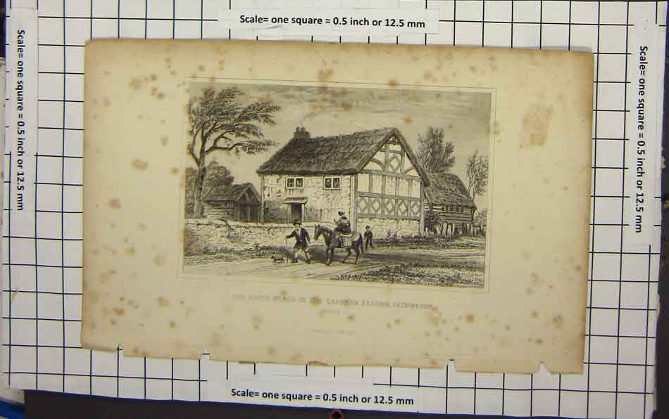 Original Old Antique Print Birth-Place Learned Seldon Salvington