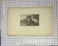 Original Old Antique Print Remains Berkhapstead Castle Ruins 19th