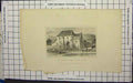 Original Old Antique Print St Martin'S Priory Near Dover Pond Hut 20th Century