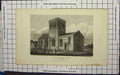Original Old Antique Print St Mary'S Church Iffley Oxfordfhire 20th Century