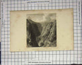 Original Old Antique Print Head Dove Dale Derbyshire Cliffs