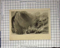 Original Old Antique Print Baths Pfeffers Mountain Cliffs