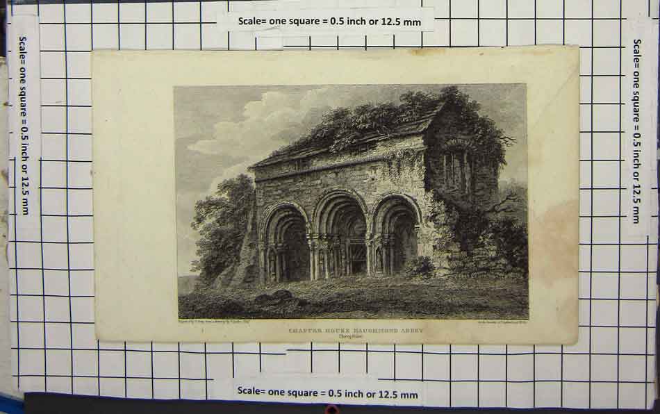 Original Old Antique Print Chapter House Haughmond Abbey Shropfhire